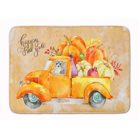 Carolines Treasures Fall Harvest Schnauzer No.2 Machine Washable Memory Foam Mat CK2631RUG